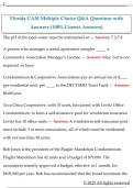 Florida CAM Multiple Choice Q&A Questions with  Answers &lpar;100&percnt; Correct Answers&rpar;