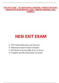 HESI RN Exit Exam – 750 Updated Questions and Answers (Newest 2022 Edition)