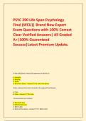  PSYC 290 Life Span Psychology Final &lpar;WCU&rpar;&vert; Brand New Expert Exam Questions with 100&percnt; Correct Clear Verified Answers&vert; All Graded A&plus;&vert;100&percnt; Guaranteed Success&vert;Latest Premium Update&period;