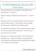 FL CAM LICENSE Questions with Answers &lpar;100&percnt;  Correct Answers&rpar;