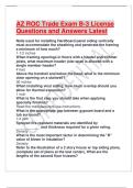 AZ ROC Trade Exam B-3 License Questions and Answers Latest 