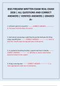 BSIS FIREARM WRITTEN EXAM REAL EXAM 2026 &vert; ALL QUESTIONS AND CORRECT ANSWERS &vert; VERIFIED ANSWERS &vert; GRADED A&plus;
