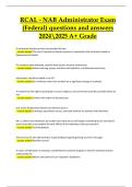 RCAL &ndash; NAB Administrator Federal Exam &vert; Actual Exam Questions & Verified Correct Answers &vert; Latest Update 2024&sol;2025 &vert; Graded A&plus;