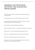 ORNAMENTAL AND TURF PESTICIDE  APPLICATORS  FINAL EXAM 2025 WITH  VERIFIED ANSWERS 
