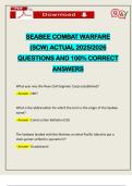 SEABEE COMBAT WARFARE &lpar;SCW&rpar; ACTUAL 2025&sol;2026 QUESTIONS AND 100&percnt; CORRECT ANSWERS