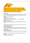 PERSONAL FINANCE FBLA Study Guide Questions and Verified Solutions Elaborated & Detailed Answers