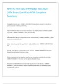 NJ MVC Non-CDL Knowledge Test 2025-2026 Exam Questions With Complete Solutions