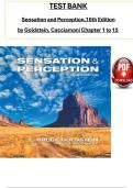 TEST BANK FOR SENSATION AND PERCEPTION 10TH EDITION BY E&period; BRUCE GOLDSTEIN&vert; REVISED 100&percnt; CORRECT ANSWERS &lpar;INCLUDES ESSAY QUESTIONS&rpar;