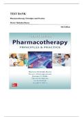 Test Bank for Pharmacotherapy Principles and Practice&comma; Fourth Edition 4th Edition by Marie Chisholm-Burns &vert;ISBN&colon; 9780071835022&vert; Guide A&plus;