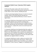 Community Health -Exam 1 Questions With Complete Solutions