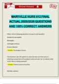 MARYVILLE NURS 612 FINAL ACTUAL 2025&sol;2026 QUESTIONS AND 100&percnt; CORRECT ANSWERS