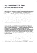 GRI Foundation 1 2021 Exam Questions and Answers