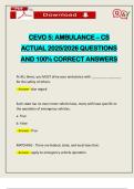 CEVO 5&colon; AMBULANCE &ndash; CS ACTUAL 2025&sol;2026 QUESTIONS AND 100&percnt; CORRECT ANSWERS