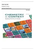 Test Bank for Chemistry in Context 9th Edition by American Chemical Society &vert;ISBN&colon; 9781259638145&vert; Guide A&plus;