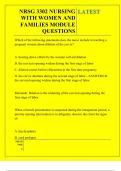 NRSG 3302 NURSING WITH WOMEN AND FAMILIES MODULE QUESTIONS  QUESTIONS AND ANSWERS 2025 