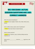 BIO 1500 EXAM 1 ACTUAL 2025&sol;2026 QUESTIONS AND 100&percnt; CORRECT ANSWERS