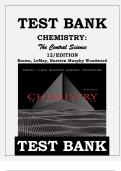 TEST BANK for CHEMISTRY&colon; The Central Science 12th Edition by Brown&comma; LeMay&comma; Bursten Murphy Woodward ISBN 9780321696724 Chapter 1-24 &vert; Complete Guide A&plus;