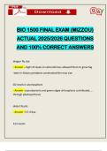 BIO 1500 FINAL EXAM &lpar;MIZZOU&rpar; ACTUAL 2025&sol;2026 QUESTIONS AND 100&percnt; CORRECT ANSWERS