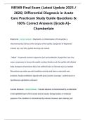 NR569 Final Exam &lpar;Latest Update 2025 &sol; 2026&rpar; Differential Diagnosis in Acute Care Practicum Study Guide Questions & 100&percnt; Correct Answers &lbrack;Grade A&rsqb;&ndash; Chamberlain
