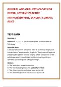General and Oral Pathology for Dental Hygiene Practice Test Bank &vert; Myers & Curran &vert; 20 MCQs&sol;Chapter &vert; Dental Hygiene Study Guide