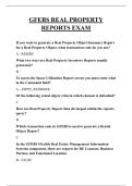 GFEBS REAL PROPERTY REPORTS EXAM QUESTIONS AND ANSWERS 2025