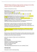 NUR120 Week 2 Pharmacology and the nursing process Lilley chapters 22 26 27 with Complete Solutions&comma;100&percnt;CORRECT
