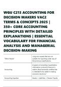 WGU C213 ACCOUNTING FOR DECISION MAKERS VAC2 TERMS & CONCEPTS 2025 &vert; 350&plus; CORE ACCOUNTING PRINCIPLES WITH DETAILED EXPLANATIONS &vert; ESSENTIAL VOCABULARY FOR FINANCIAL ANALYSIS AND MANAGERIAL DECISION-MAKING