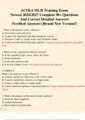 ACOLS MLD Training Exam  Newest 2026&sol;2027 Complete 90&plus; Questions  And Correct Detailed Answers  &lpar;Verified Answers&rpar; &vert;Brand New Version&excl;&excl;