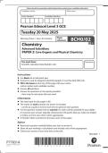 2025 Pearson Edexcel Level 1&sol;Level 2 GCSE &lpar;9&ndash;1&rpar; Chemistry Advanced Subsidiary PAPER 2&colon; Core Organic and Physical Chemistry  Question Paper and Mark Scheme MERGED &lpar; VERIFIED 100&percnt;&rpar; 