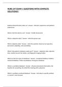 NURS 247 EXAM 1 QUESTIONS WITH COMPLETE SOLUTIONS&excl;&excl;