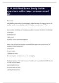SUR 102 Final Exam Study Guide questions with correct answers rated A&plus;