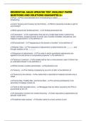 RESIDENTIAL SALES UPDATED TEST PAPER QUESTIONS AND SOLUTIONS GUARANTEE A&plus;