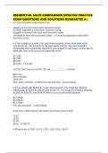 RESIDENTIAL SALES COMPARISON UPDATED PRACTICE EXAM QUESTIONS AND SOLUTIONS GUARANTEE A&plus;