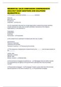 RESIDENTIAL SALES COMPARISON UPDATED COMPREHENSIVE EXAM QUESTIONS AND SOLUTIONS GUARANTEE A&plus;