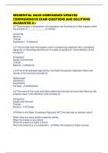 RESIDENTIAL SALES COMPARISON UPDATED COMPREHENSIVE EXAM QUESTIONS AND