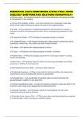 RESIDENTIAL SALES COMPARISON ACTUAL FINAL PAPER 2026&sol;2027 QUESTIONS AND SOLUTIONS GUARANTEE A&plus;