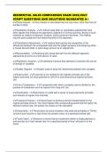 RESIDENTIAL SALES COMPARISON EXAM 2026&sol;2027 SCRIPT QUESTIONS AND SOLUTIONS GUARANTEE A&plus;