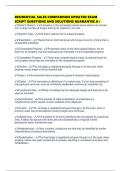 RESIDENTIAL SALES COMPARISON UPDATED EXAM SCRIPT QUESTIONS AND SOLUTIONS GUARANTEE A&plus;