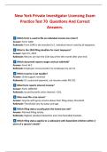 New York Private Investigator Licensing Exam Practice Test 70  Questions And Correct Answers&period;