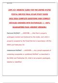 USPS 421 Window Clerk Final Exam Guide 2025 &vert; Postal Service Exam &vert; Retail & Customer Service