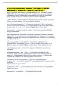 ATI CARDIOVASCULAR EVALUATION TEST UPDATED EXAM QUESTIONS AND ANSWERS GRADED A&plus;