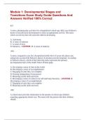 Module 1&colon; Developmental Stages and  Transitions Exam Study Guide Questions And  Answers Verified 100&percnt; Correct 