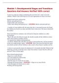 Module 1&colon; Developmental Stages and Transitions  Questions And Answers Verified 100&percnt; correct 