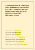Shadow Health HEENT Tina Jones&vert; Brand New Expert Exam Questions with 100&percnt; Correct Clear Verified Answers&vert; All Graded A&plus;&vert;Latest Premium Update&vert;100&percnt; Guaranteed Success