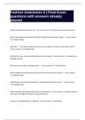 Fashion Awareness II Final Exam questions with answers already passed