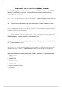SPORTS MED QUIZ 1 EXAM QUESTIONS AND ANSWERS
