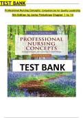 Professional Nursing Concepts&colon; Competencies for Quality Leadership &ndash; 5th Edition by Anita Finkelman &ndash; Verified Test Bank &ndash; Complete Chapters 1-14 EXAM QUESTIONS WITH CORRECT ANSWERS 