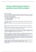 History 1020 Ferguson Exam 4 questions and correct answers