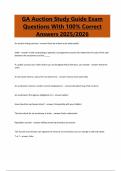 GA Auction Study Guide Exam Questions With 100&percnt; Correct Answers 2025&sol;2026