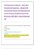 FAA Repairman Certificate &ndash; Light-Sport  Aircraft &lpar;LSA&rpar; Inspection &ndash; Weight-Shift  Control Exam Practice Test Questions And  Correct Answers &lpar;Verified Answers&rpar; Plus  Rationales 2026 Q&A &vert; Instant Download  Pdf